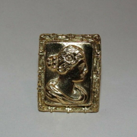 14 kt Gold Vermeil over Sterling Silver Rectangula
